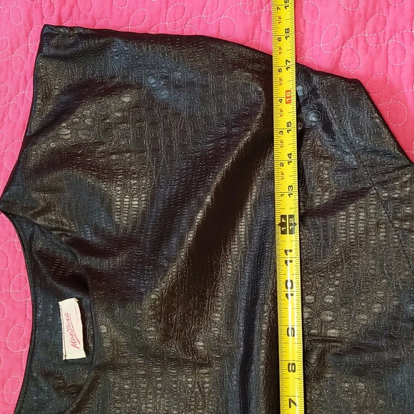 Vintage 80s Faux Leather Wiggle Dress with Side Cutouts, Small - Picture 5 of 8